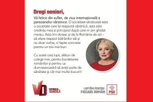 PSD Mehedinți: &bdquo;LA MULȚI ANI PERSOANELOR V&Acirc;RSTNICE!&rdquo;