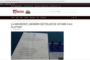 realitateademehedinti.net: PLICTISEALĂ MARE &Icirc;N SECȚIILE DE VOTARE