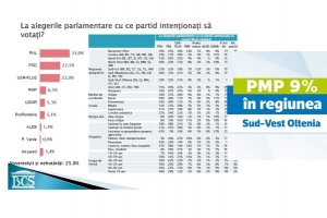 PMP - partidul cu creșterea cea mai semnificativă &icirc;n regiunea SV Oltenia
