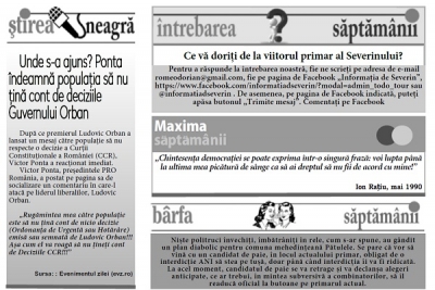 Bârfa, maxima și întrebarea săptămânii. Știrea neagră