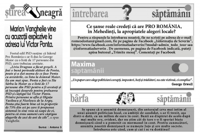BÂRFA, MAXIMA, ÎNTREBAREA ȘI ȘTIREA NEAGRĂ A SĂPTĂMÂNII