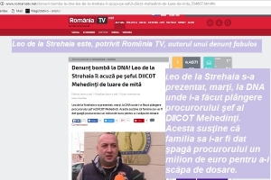 ROMÂNIA TV: „LEO DE LA STREHAIA ACUZĂ ȘEFUL DIICOT MEHEDINȚI DE LUARE DE MITĂ”