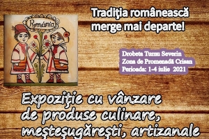 Expoziție cu v&acirc;nzare, de produse culinare, meșteșugărești, artizanale