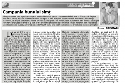 TABLETA SĂPTĂMÂNII: Campania bunului simț
